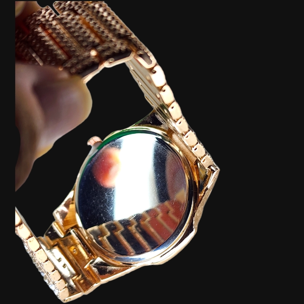 NWT Unisex Luxury Rose Gold Rhinestone Quartz Watch Dial Analog Wristwatch - Picture 7 of 16